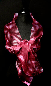 "Holiday Lite I" Arashi Shibori silk organza gaz scarf