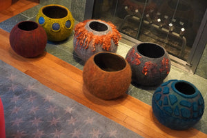 "Etna" hand felted wool vessel