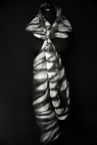 "Savannah" Shibori hand dyed silk organza wrap