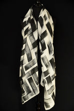 Load image into Gallery viewer, &quot;TikTak&quot; sumi ink wool &amp; silk shawl