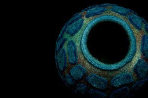 "Aqua Lava" wool vessel