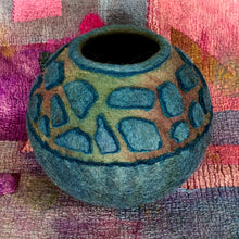 Load image into Gallery viewer, &quot;Aqua Lava&quot; wool vessel