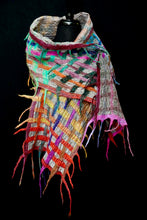 Load image into Gallery viewer, &quot;Boho Luxe&quot; merino and metallic silk organza scarf