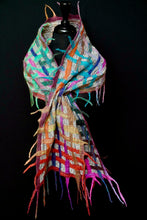 Load image into Gallery viewer, &quot;Boho Luxe&quot; merino and metallic silk organza scarf