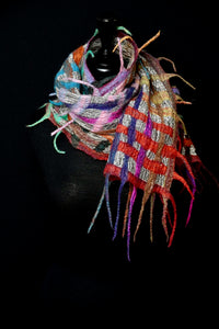 "Boho Luxe" merino and metallic silk organza scarf