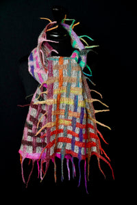 "Boho Luxe" merino and metallic silk organza scarf