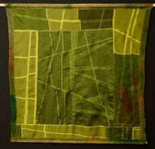Load image into Gallery viewer, &quot;Fields&quot; silk organza Bojagi wall or window hanging