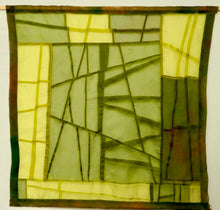 Load image into Gallery viewer, &quot;Fields&quot; silk organza Bojagi wall or window hanging