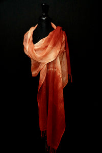 "Lorelei" Shibori wool and silk wrap