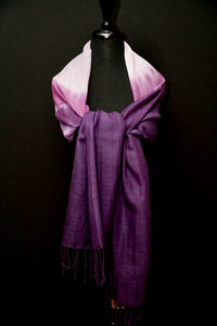 "Heather" Shibori wool wrap