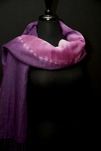 "Heather" Shibori wool wrap