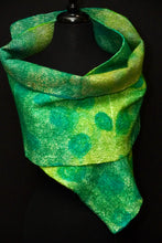Load image into Gallery viewer, &quot;Galway&quot; hand painted &amp; hand dyed silk and merino wool wrap