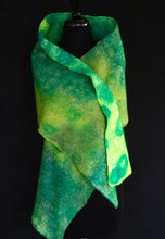 Load image into Gallery viewer, &quot;Galway&quot; hand painted &amp; hand dyed silk and merino wool wrap