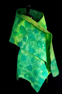 "Galway" hand painted & hand dyed silk and merino wool wrap