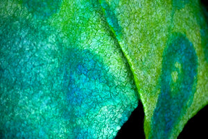 Detail - silk and merino wool; hand felted