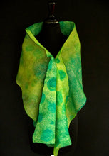 Load image into Gallery viewer, &quot;Galway&quot; hand painted &amp; hand dyed silk and merino wool wrap