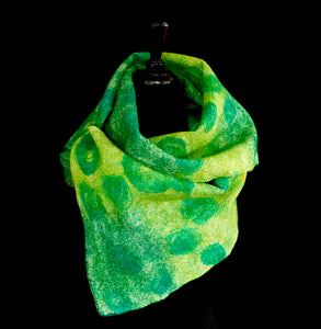 "Galway" hand painted & hand dyed silk and merino wool wrap