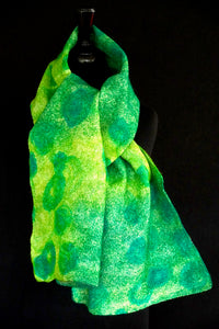"Galway" hand painted & hand dyed silk and merino wool wrap
