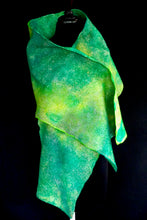 Load image into Gallery viewer, &quot;Galway&quot; hand painted &amp; hand dyed silk and merino wool wrap