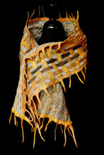 Load image into Gallery viewer, &quot;Goldie Luxe&quot; merino and metallic silk organza scarf