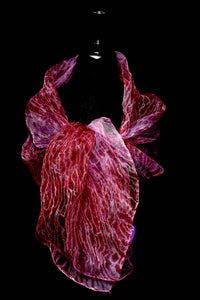 "Holiday Lite II"  Arashi Shibori silk organza gaz scarf