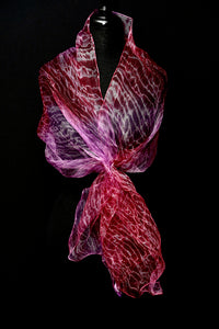 "Holiday Lite II"  Arashi Shibori silk organza gaz scarf