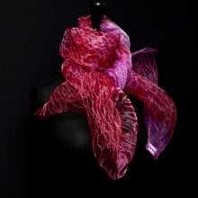 Load image into Gallery viewer, &quot;Holiday Lite II&quot;  Arashi Shibori silk organza gaz scarf