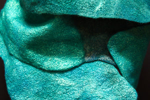"Marine" merino wool and silk wrap