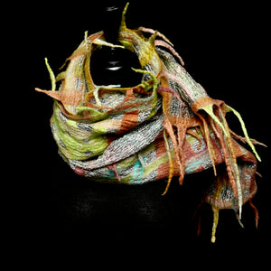 "Kalahari Luxe" merino and metallic silk organza scarf