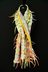 "Kalahari Luxe" merino and metallic silk organza scarf
