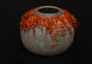 "Etna" hand felted wool vessel