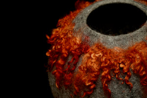 "Etna" hand felted wool vessel
