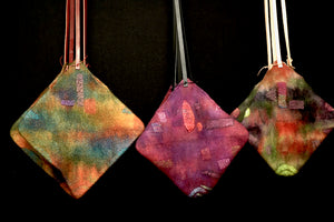3 Market Bags: #1 (left) - warm fall colors; #2 (middle) cranberry/purple color; #3 ((right) bright fall colors