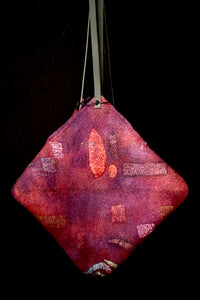 Bag #2: cranberry/purple colors with black leather straps