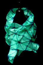 Load image into Gallery viewer, &quot;Capri&quot; Origami Shibori Uzbek silk organza scarf