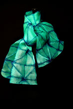 Load image into Gallery viewer, &quot;Capri&quot; Origami Shibori Uzbek silk organza scarf