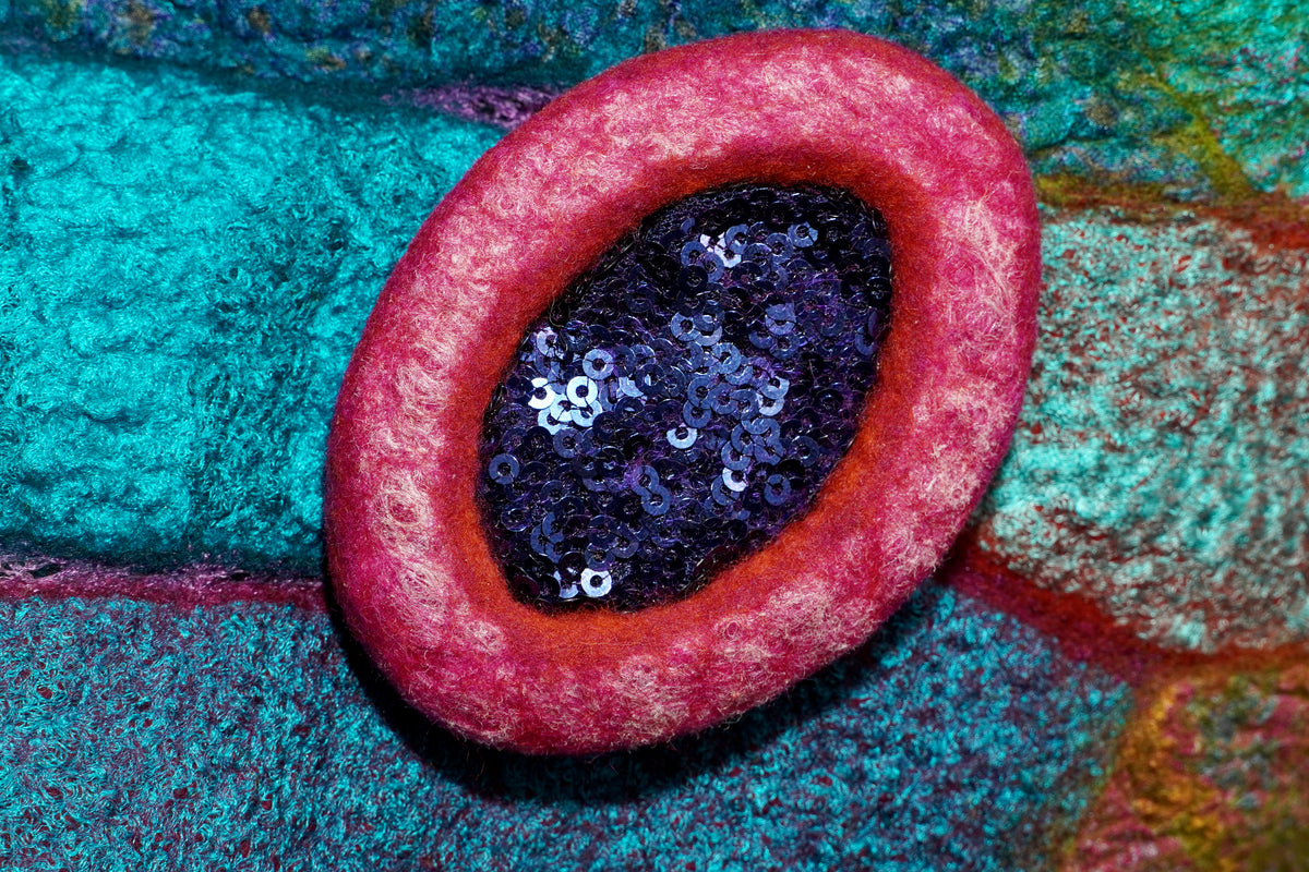 Orbit Pin in Pink – jsfiberarts
