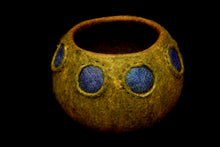 Load image into Gallery viewer, &quot;Blue Moons&quot; hand felted wool vessel