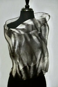"Savannah" Shibori hand dyed silk organza wrap