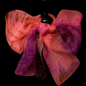 "Holiday!" Arashi Shibori dyed silk organza wrap