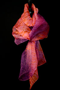 "Holiday!" Arashi Shibori dyed silk organza wrap