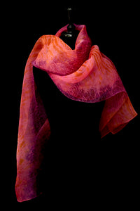 "Holiday!" Arashi Shibori dyed silk organza wrap